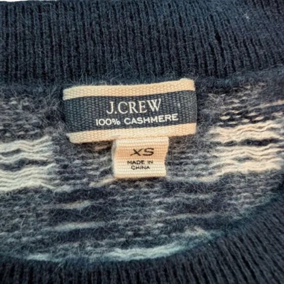 J.Crew Cashmere crewneck sweater in navy gingham ASO WEDNESDAY SS1, EP8 - Picture 3 of 3